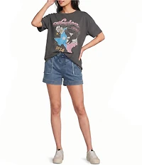Tractr Knit Denim Drawstring Lounge Shorts