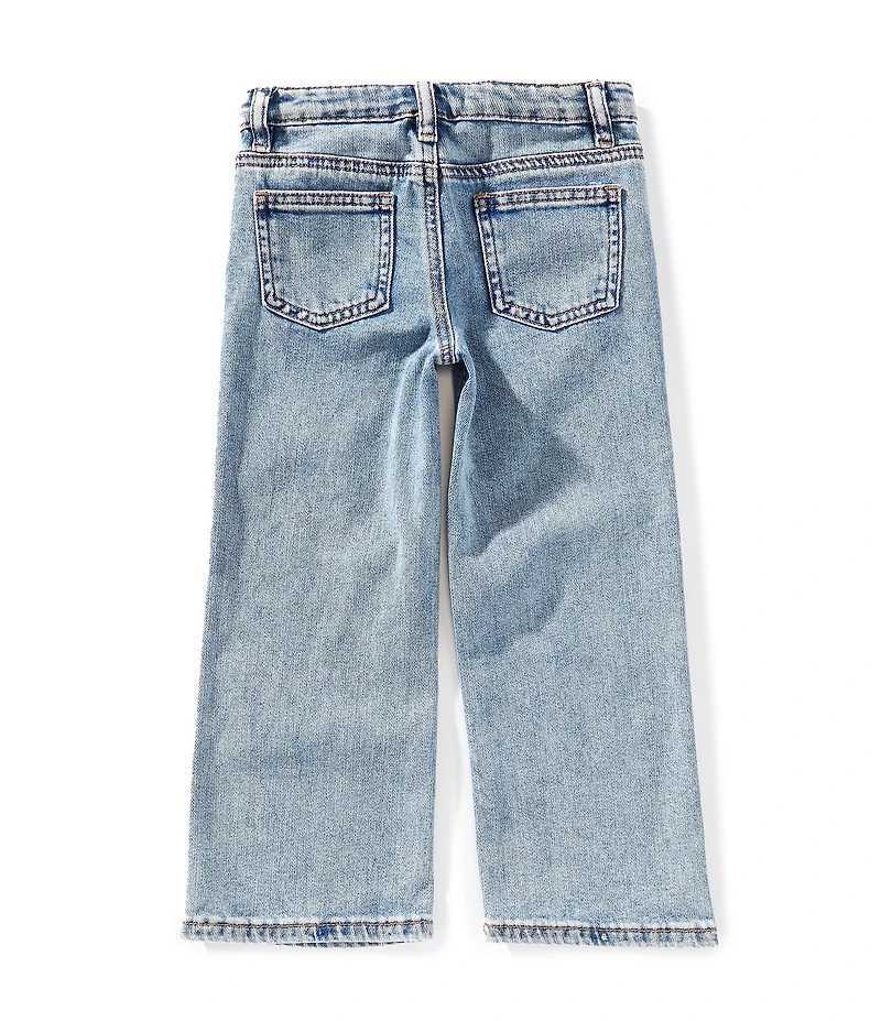 Tractr Little Girls Graffiti Print Straight Leg Jeans
