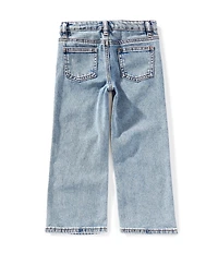 Tractr Little Girls Graffiti Print Straight Leg Jeans