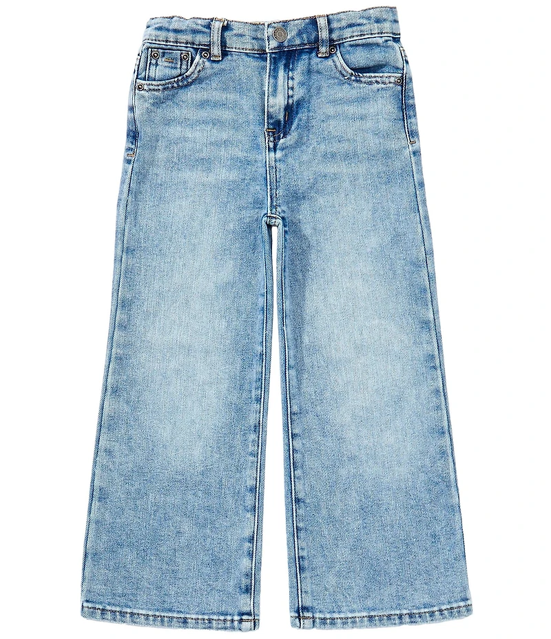 Tractr Little Girls Back Pocket Bow Denim Jeans