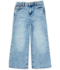 Tractr Little Girls Back Pocket Bow Denim Jeans
