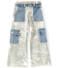 Tractr Little Girls Camouflage Contrast Cargo Pocket Pants