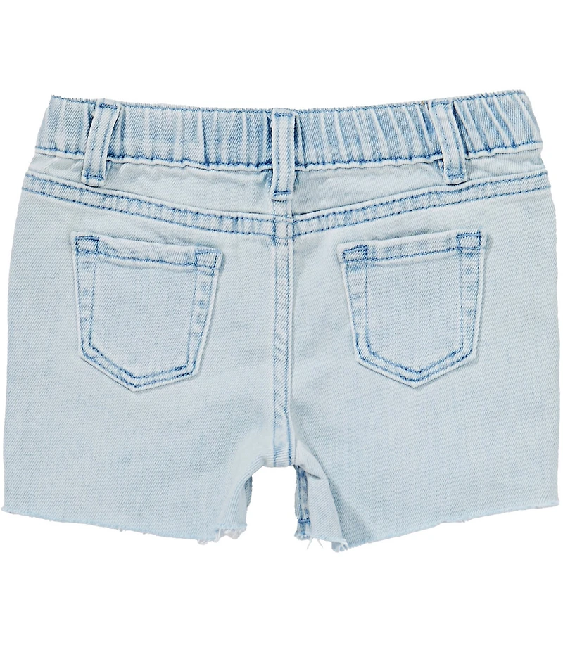 Tractr Little Girls Lace-Trimmed Pull-On Denim Shorts