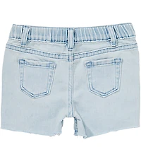 Tractr Little Girls Lace-Trimmed Pull-On Denim Shorts