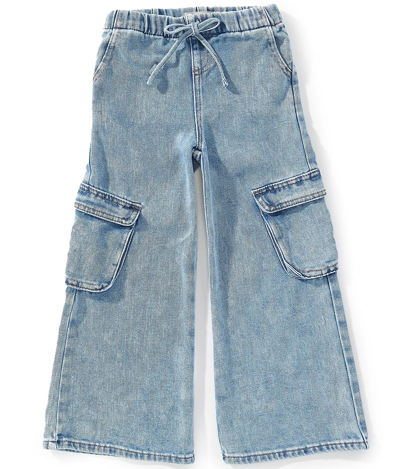 Tractr Little Girls Pull On Cargo Pockets Jeans