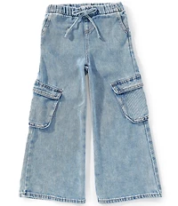 Tractr Little Girls Pull On Cargo Pockets Jeans