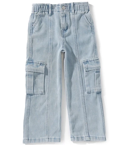 Tractr Little Girls Straight Leg Cargo Pants