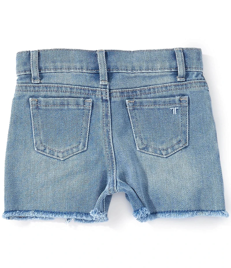Tractr Little Girls Western Inspired Patch Embroidered Denim Shorts
