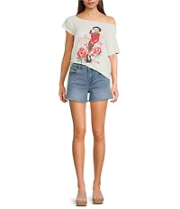 Tractr Studded Outline Denim Shorts