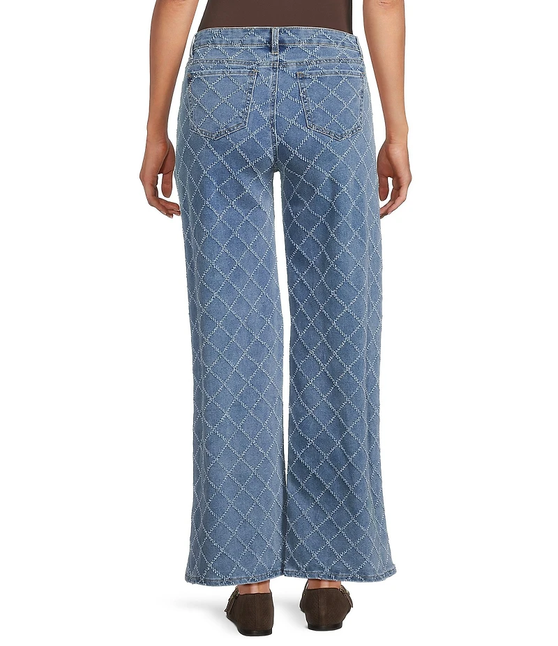 Tractr Tractr Blu Embroidered Wide Leg Jeans