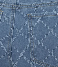 Tractr Tractr Blu Embroidered Wide Leg Jeans