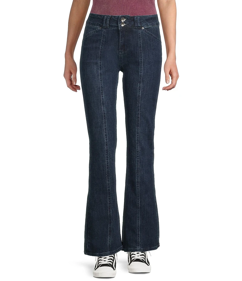 Tractr Tractr Blu Front Seam Flared Denim Jeans