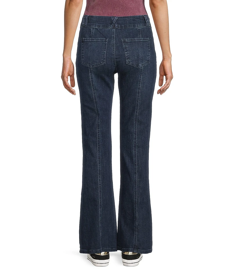 Tractr Tractr Blu Front Seam Flared Denim Jeans