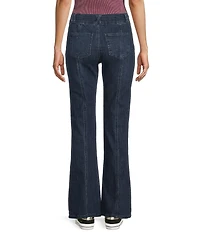 Tractr Tractr Blu Front Seam Flared Denim Jeans