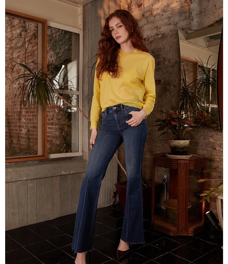 Tractr Tractr Blu Front Seam Flared Denim Jeans
