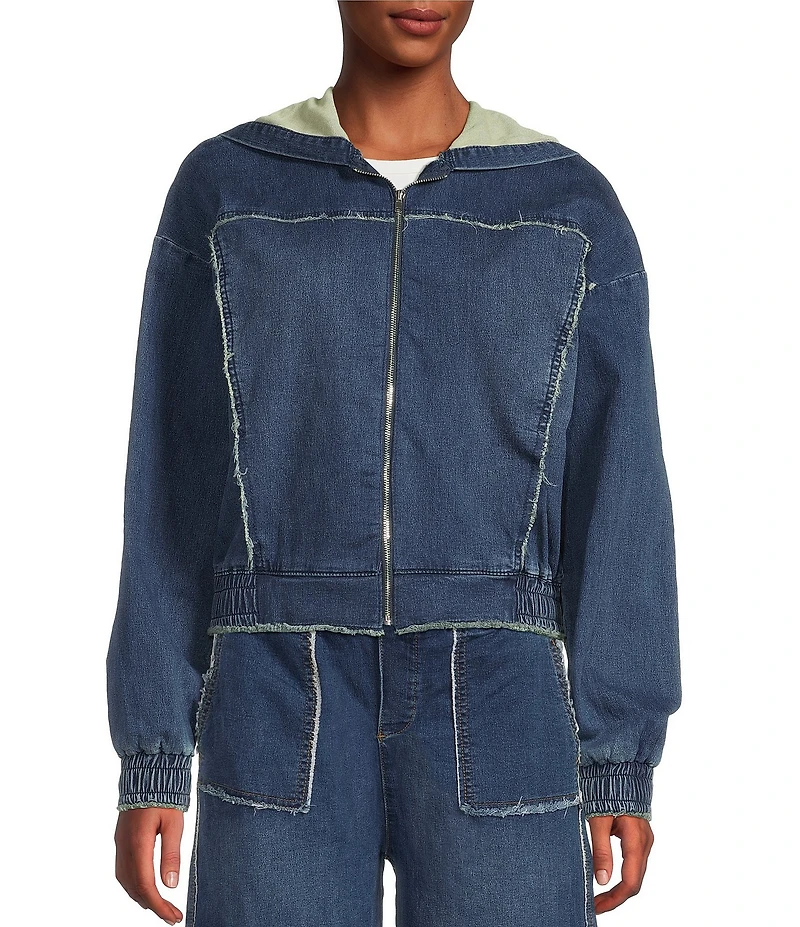 Tractr Tractr Blu Long Sleeve French Terry Hoodie Jacket