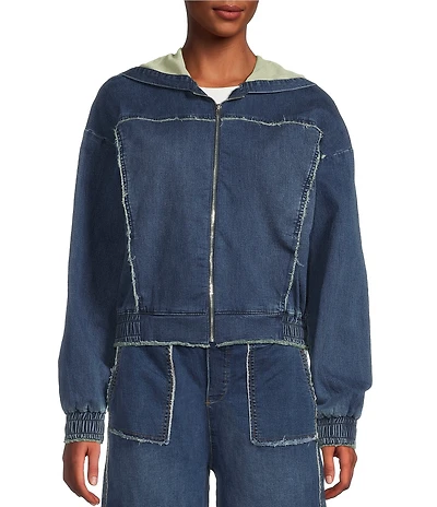 Tractr Tractr Blu Long Sleeve French Terry Hoodie Jacket