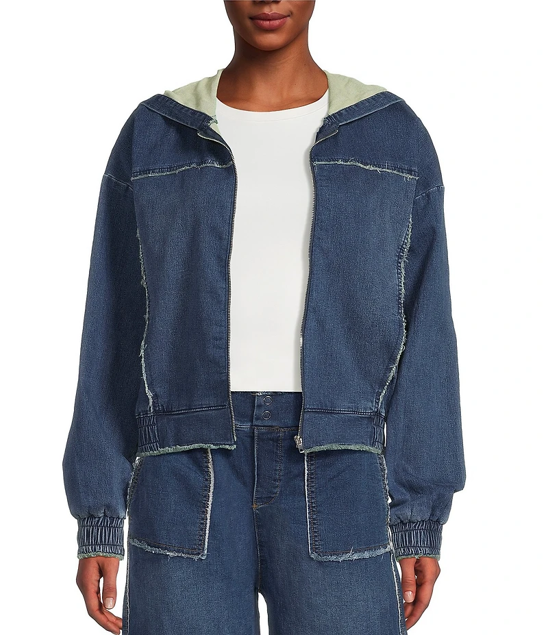 Tractr Tractr Blu Long Sleeve French Terry Hoodie Jacket