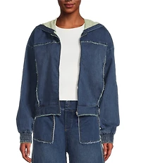 Tractr Tractr Blu Long Sleeve French Terry Hoodie Jacket