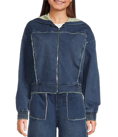 Tractr Tractr Blu Long Sleeve French Terry Hoodie Jacket