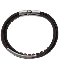 Trafalgar Beaded And Leather 3 Strand Bracelet