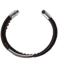 Trafalgar Beaded And Leather 3 Strand Bracelet