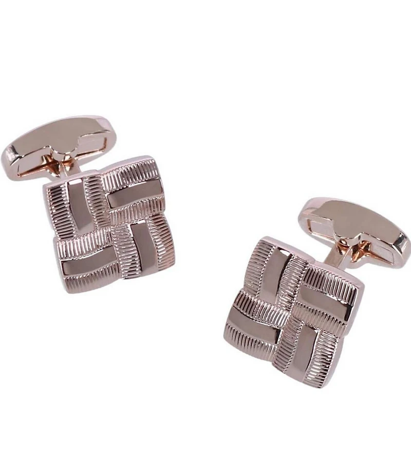 Trafalgar Clayton Square Detailed Rose Gold Cuff Links