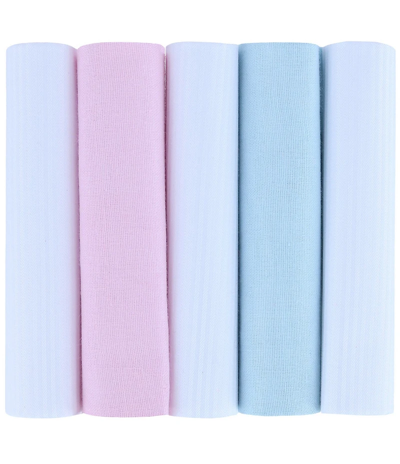 Trafalgar Dapper Premium Cotton Rolled Handkerchiefs 5-Pack