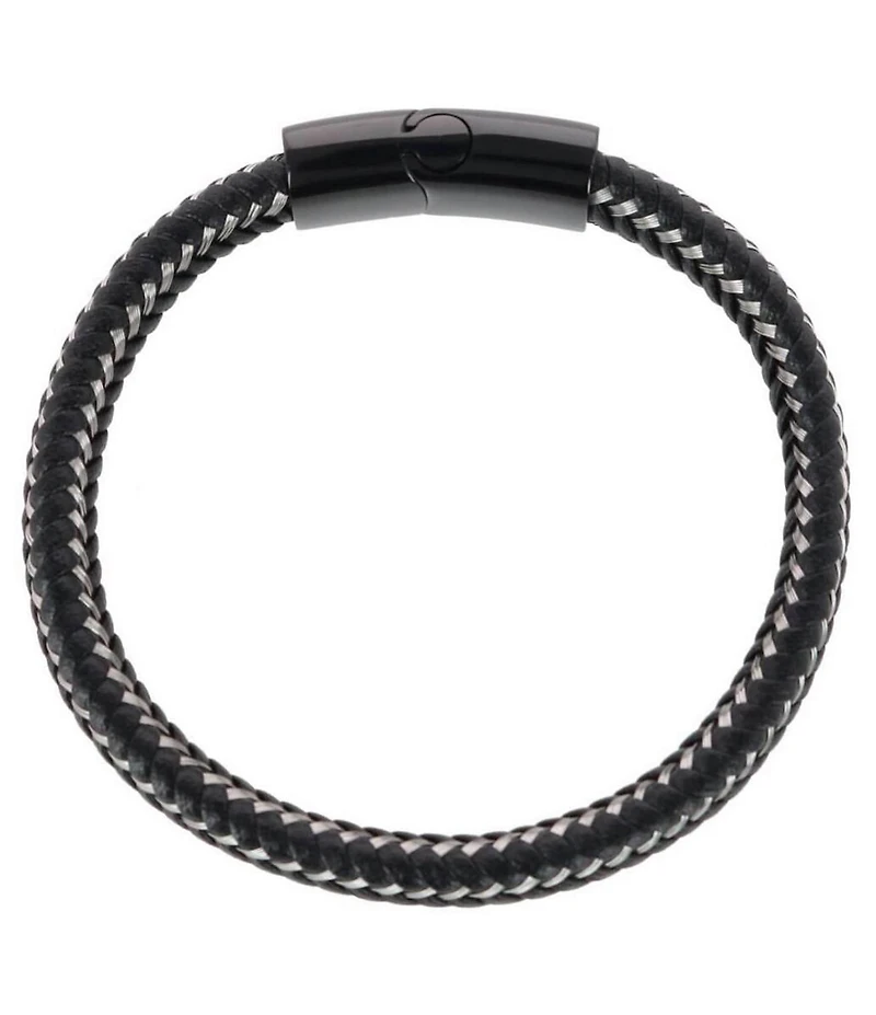 Trafalgar Esteban Black And Sliver Braided Bracelet