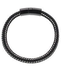Trafalgar Esteban Black And Sliver Braided Bracelet