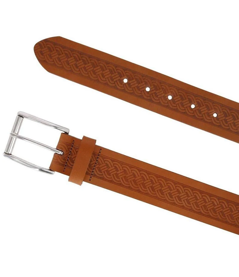 Trafalgar Grady 40mm Celt Scroll Embossed Leather Belt
