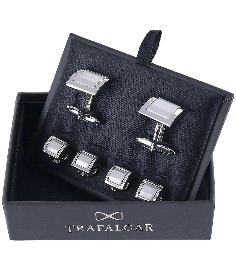 Trafalgar Plaza Square Formal Cuffs & Studs 6-Piece Set