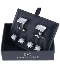 Trafalgar Plaza Square Formal Cuffs & Studs 6-Piece Set
