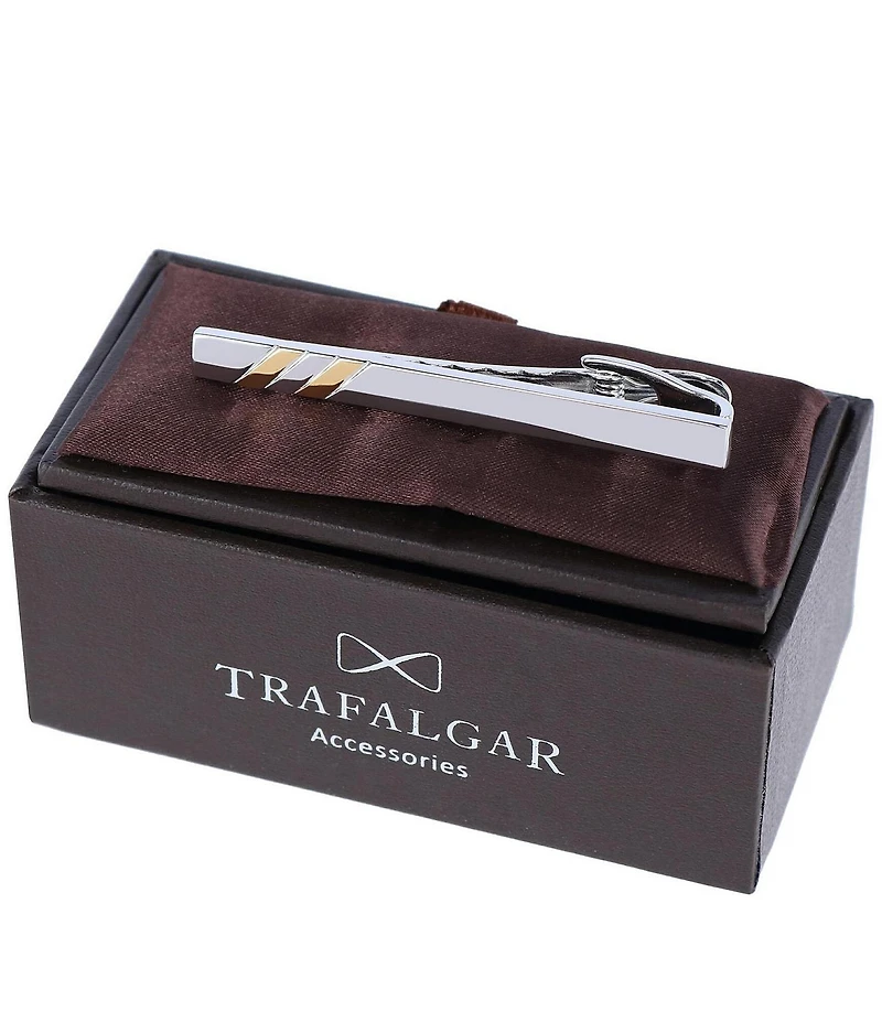 Trafalgar Rhodium And Gold Detailed Tie Bar