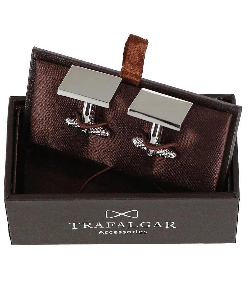 Trafalgar Rooney Rectangle Brass Engravable Cuff Links