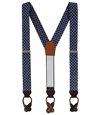 Trafalgar Rowan Geometric Pattern Silk Button End Braces