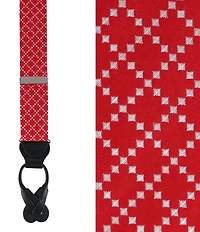 Trafalgar Rowan Geometric Pattern Silk Button End Braces