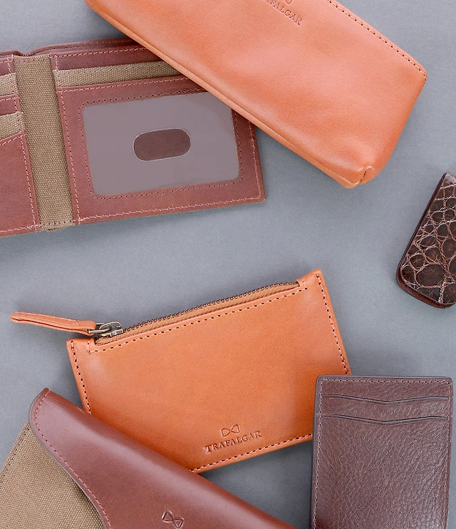Trafalgar Sergio Leather Zipper Pouch