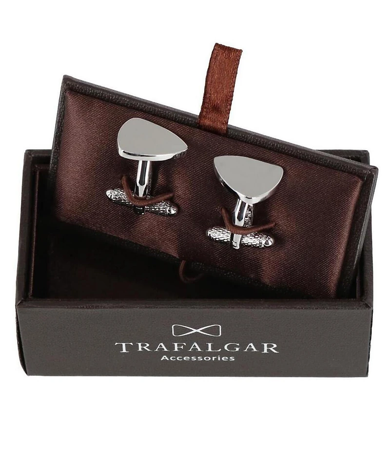 Trafalgar Stefano Shield Brass Engravable Cuff Links
