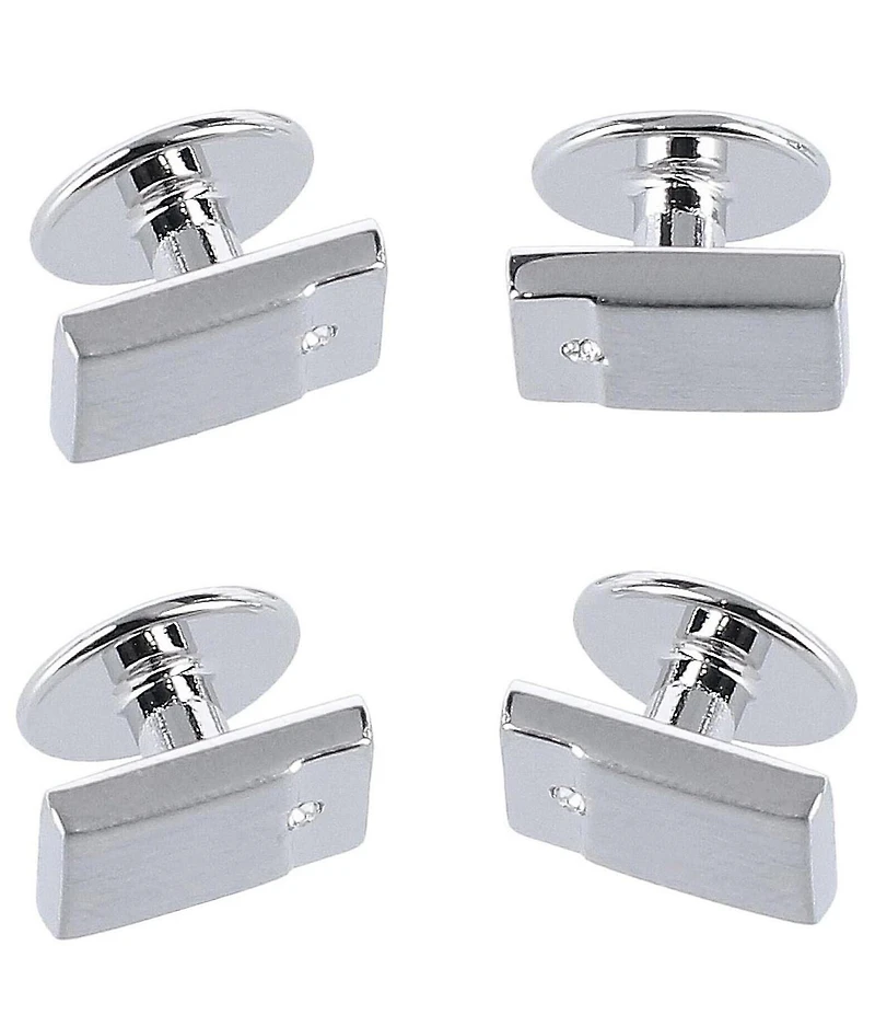 Trafalgar The Knigsley Rhodium And Czech Crystal Formal Cuffs & Links 6-Piece Set