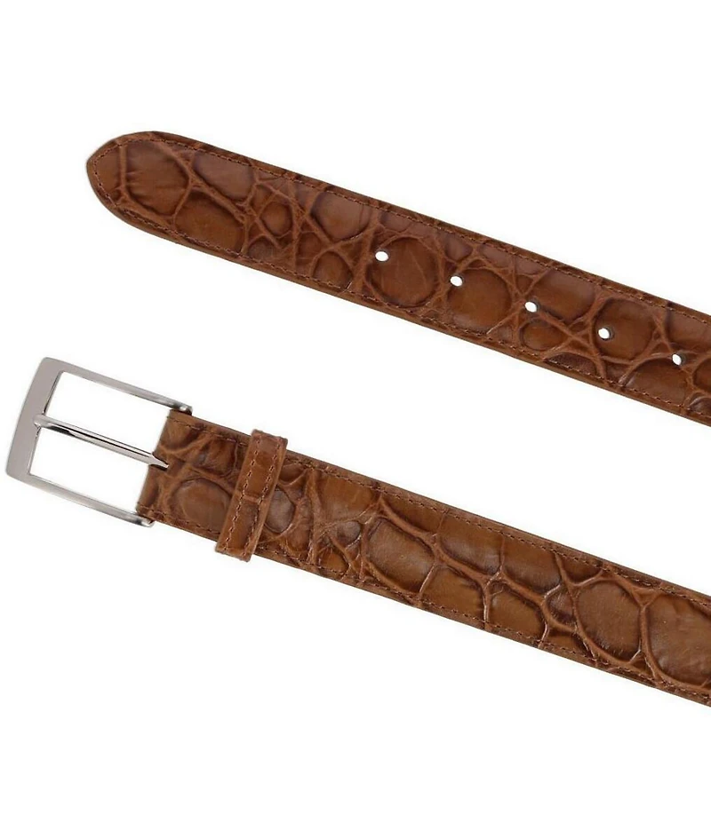 Trafalgar Toby Mock Turtle Embossed Leather Belt