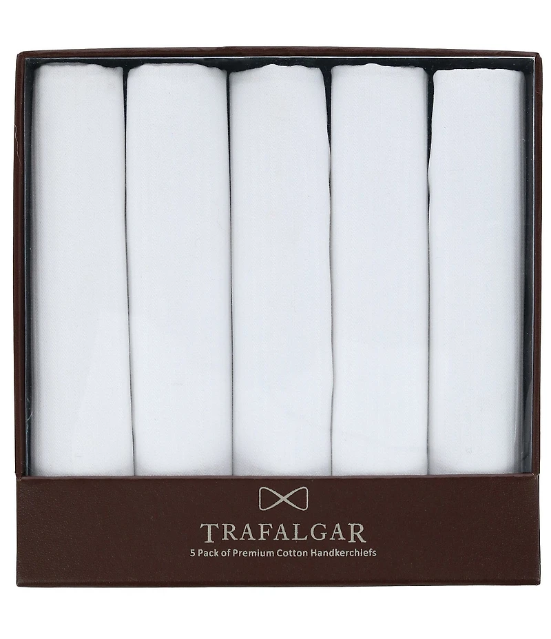 Trafalgar White Handkerchiefs 5-Pack