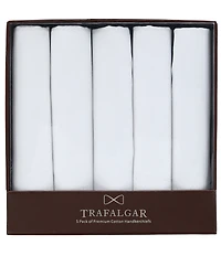 Trafalgar White Handkerchiefs 5-Pack
