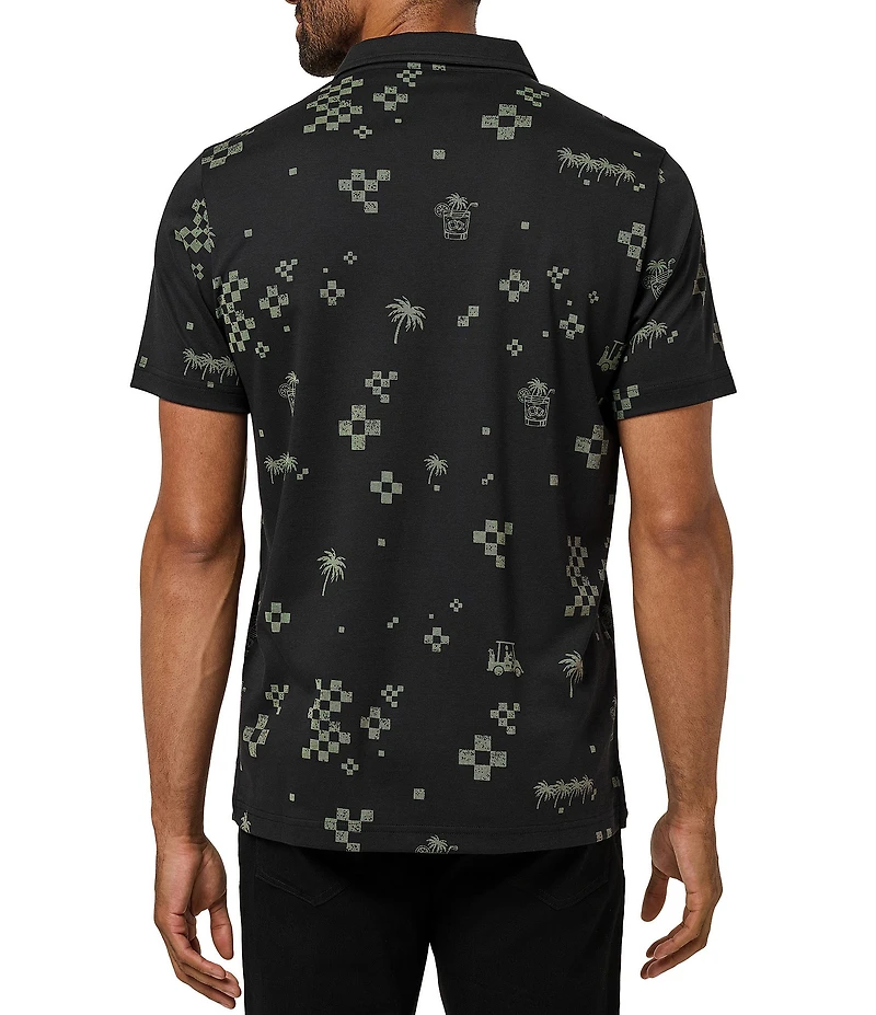 TravisMathew Beverage Cart Short Sleeve Performance Polo Shirt