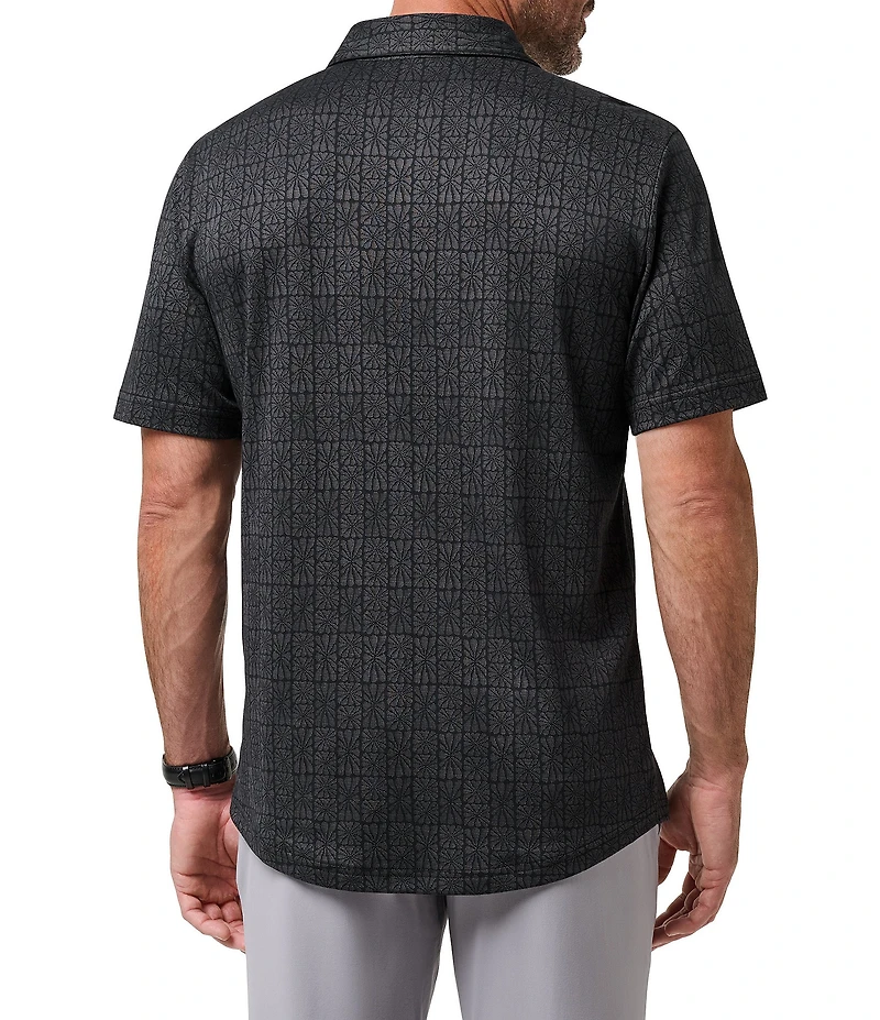 TravisMathew Cabana Floral Print Short Sleeve Polo Shirt
