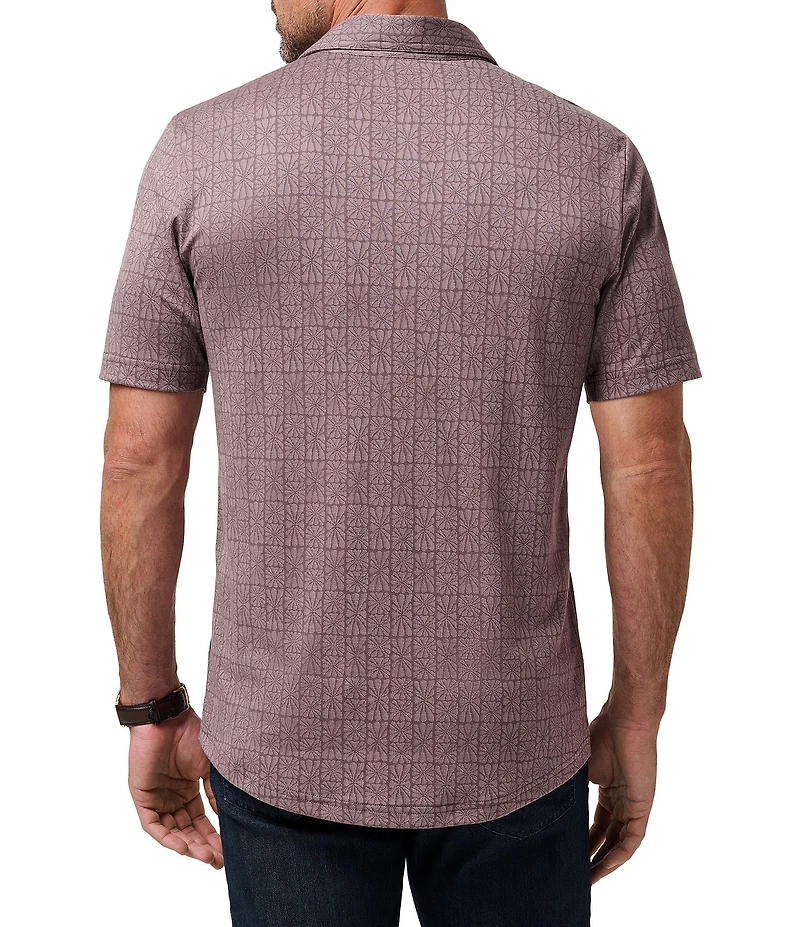 TravisMathew Cabana Floral Print Short Sleeve Polo Shirt