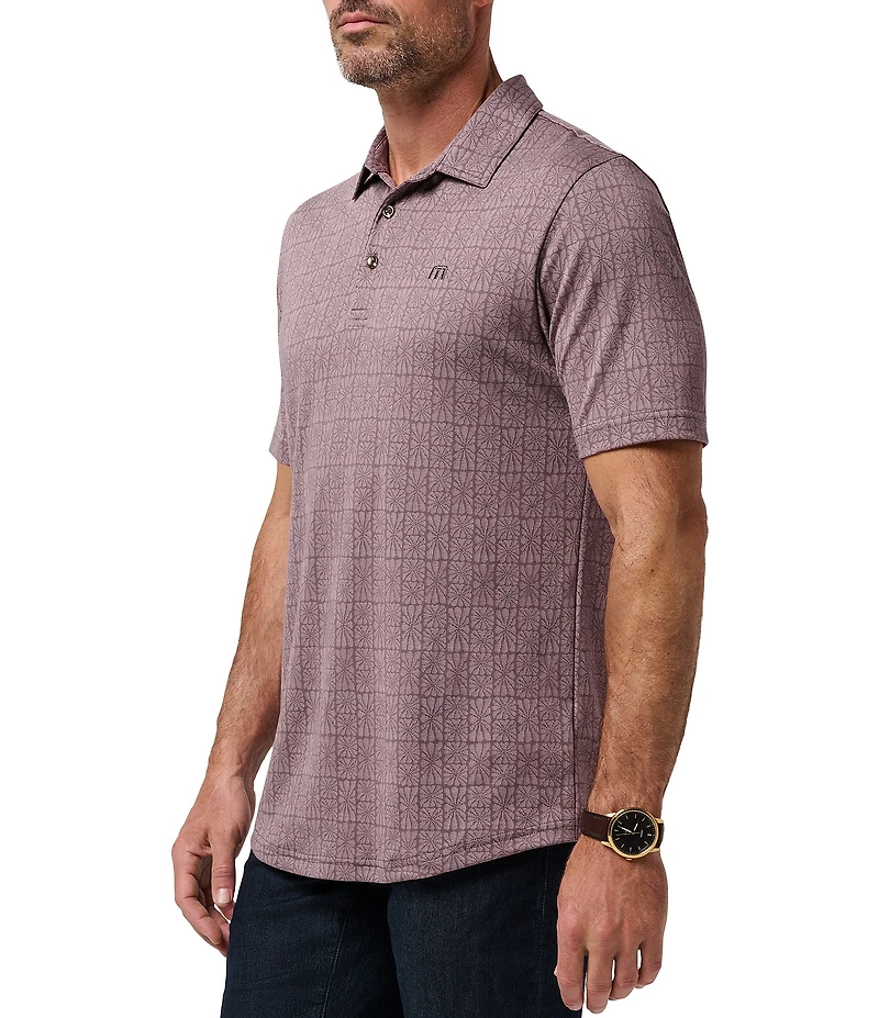 TravisMathew Cabana Floral Print Short Sleeve Polo Shirt