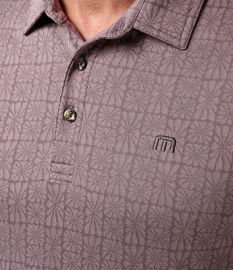 TravisMathew Cabana Floral Print Short Sleeve Polo Shirt