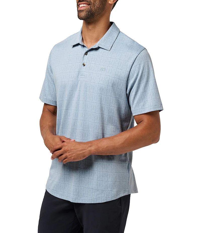 TravisMathew Cabana Floral Print Short Sleeve Polo Shirt