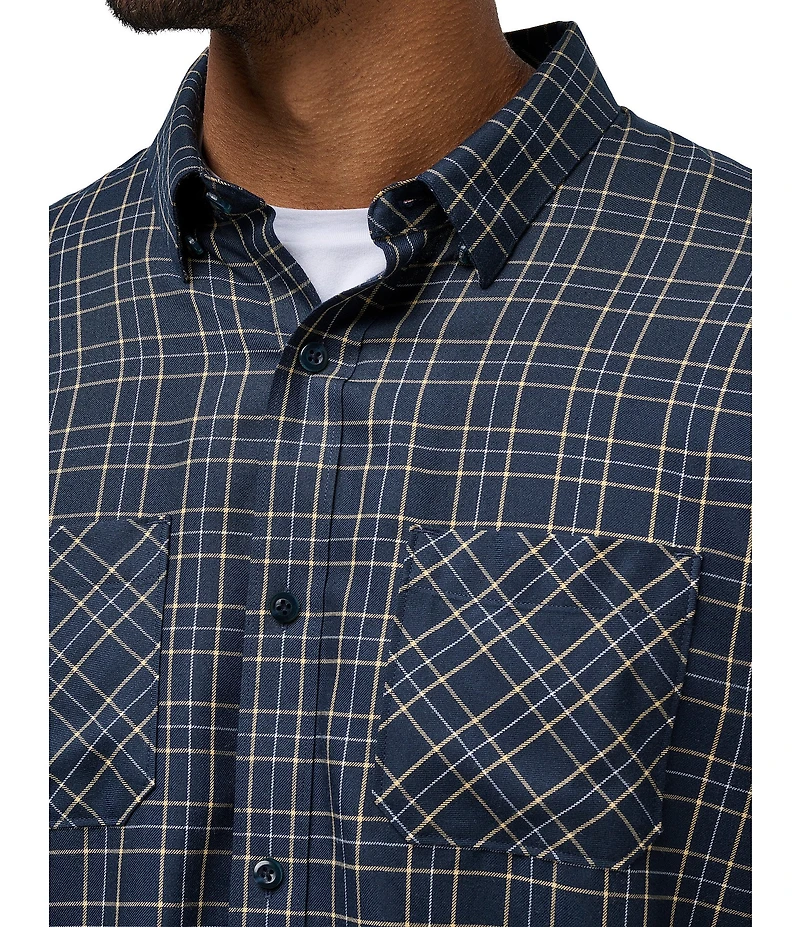 TravisMathew Cloud Flannel Plaid Long Sleeve Woven Shirt